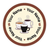 C8 - Bespoke round cafe, coffee cups window sticker, high quality, vinyl sticky back plastic, Commercial Window Glass Stickers