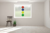 Vertical Multi Coloured Circles Cut Out Bespoke Custom Frosted Window Film
