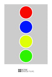 Vertical Multi Coloured Circles Cut Out Bespoke Custom Frosted Window Film