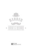 B18 - Bespoke barbers moustache sign, vinyl cut window sticker, contour cut, for commercial windows/glass or walls.