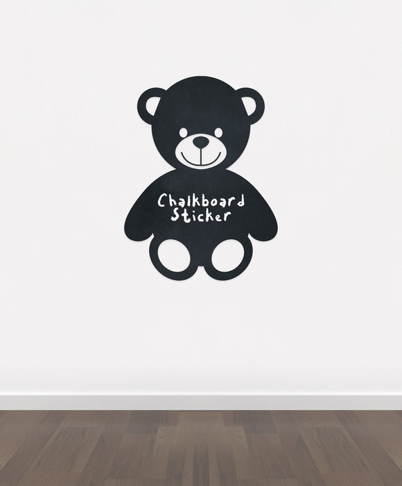 BB18 - Bespoke teddy bear chalkboard sticker, beautiful blackboard vinyl cut sticker, self adhesive easy install