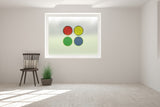 Multi Coloured Circles Cut Out Bespoke Custom Frosted Window Film