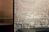Art Deco Styled, White Motif, Frosted Decorative Patterned Window Film