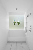 Transitional Style Male & Female Symbol Cut Out Bespoke Custom Frosted Window Film