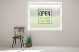 LS3 - Bespoke 'Open 24 - 7' convenience shop, cut out, custom, frosted, commercial window film