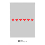 Bespoke printed heart repeated pattern, custom, decorative, frosted home window film.