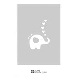 Elephant love hearts cut out, bespoke, custom, frosted animal window film