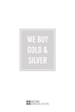 J13 - Bespoke ,we buy gold & silver' vinyl cut window sticker, contour cut, for commercial windows/glass or walls.