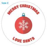 Personalised Custom Baubles Christmas Sticker Label x30