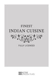 TR4 - 'Finest Indian Cuisine' printed bespoke custom frosted window film