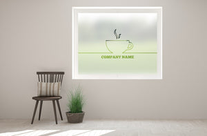 C2 - Customisable coffee cup cut out bespoke custom frosted commercial cafe window film