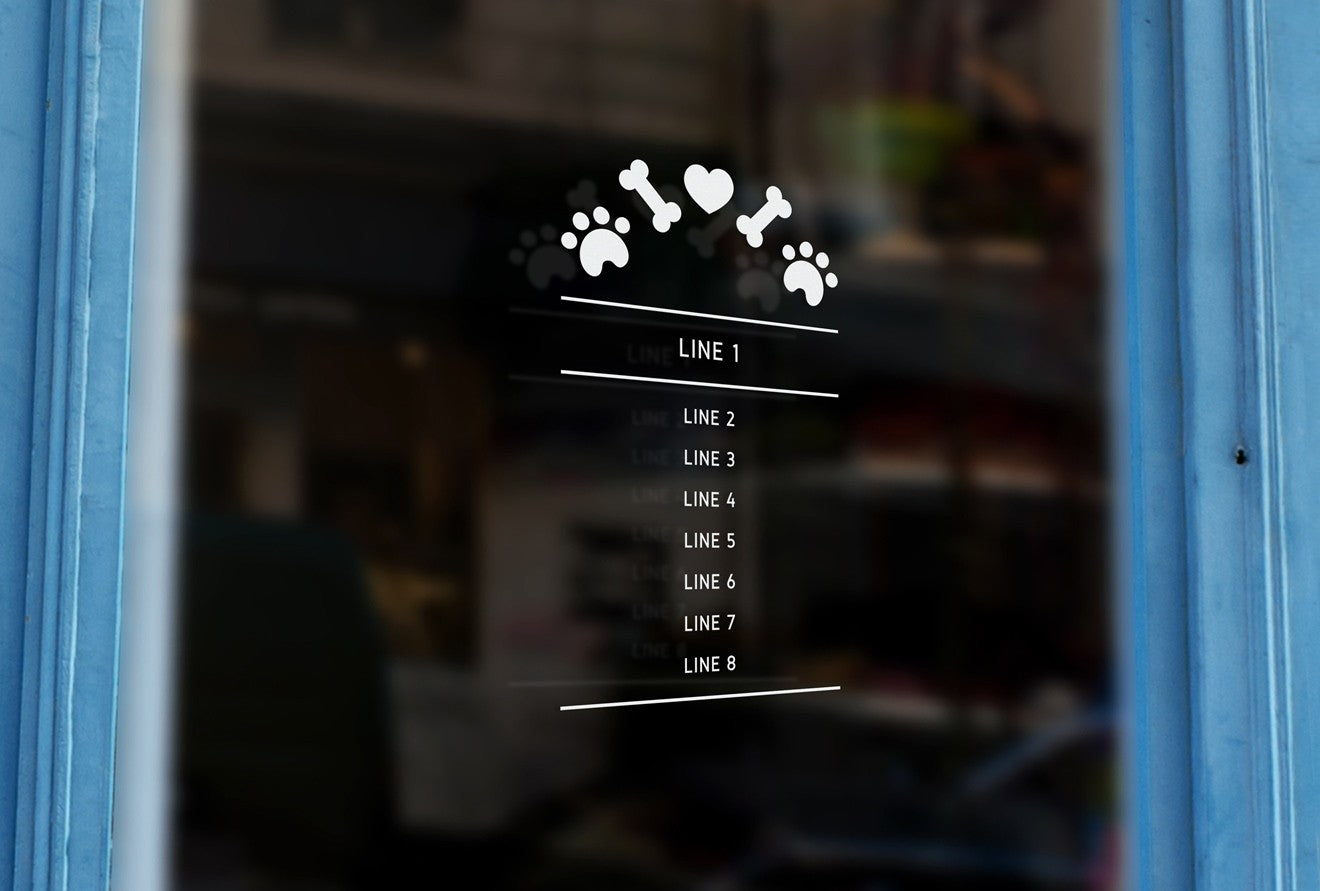 Pet Store Window Graphics Shop Hours Vinyl Sticker Pet Shop Window