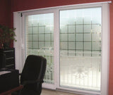 Patterned Decorative White Frosted Window Film - Privacy Frosted Glass Film Large BLOCK pattern