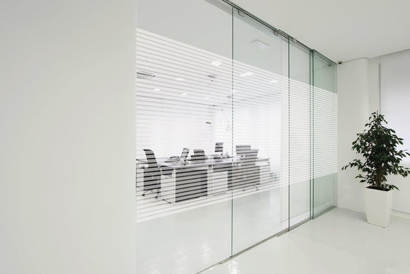 Patterned Decorative White Frosted Window Film - Privacy Frosted Glass Film SIRI LINE PATTERN