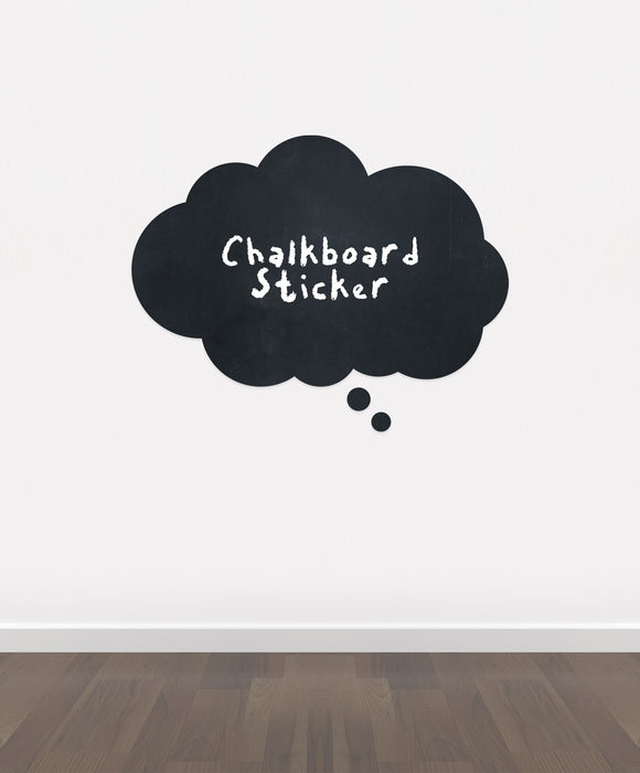 BB19 - Bespoke thought bubble chalkboard sticker, beautiful blackboard vinyl cut sticker, self adhesive easy install