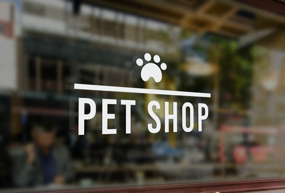 P6 - Bespoke pet shop vinyl cut window sticker, contour cut, for commercial windows/glass or walls.