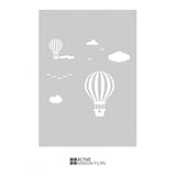 Hot air balloon scene cut out, bespoke, custom, frosted childrens window film