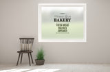 BK16 - Premium goods, bakery sign, printed bespoke custom frosted window film