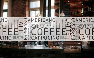 C16 -  Cafe banner frosted window privacy partition - screening window partition decal.