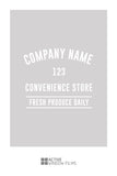 LS2 - Bespoke personalised convenience shop logo, cut out, custom, frosted, commercial window film