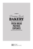 BK16 - Premium goods, bakery sign, printed bespoke custom frosted window film