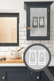 Salt & Pepper cut out, bespoke, custom, frosted kitchen window film
